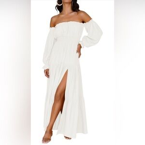 Chic White Maxi Dress with Slit